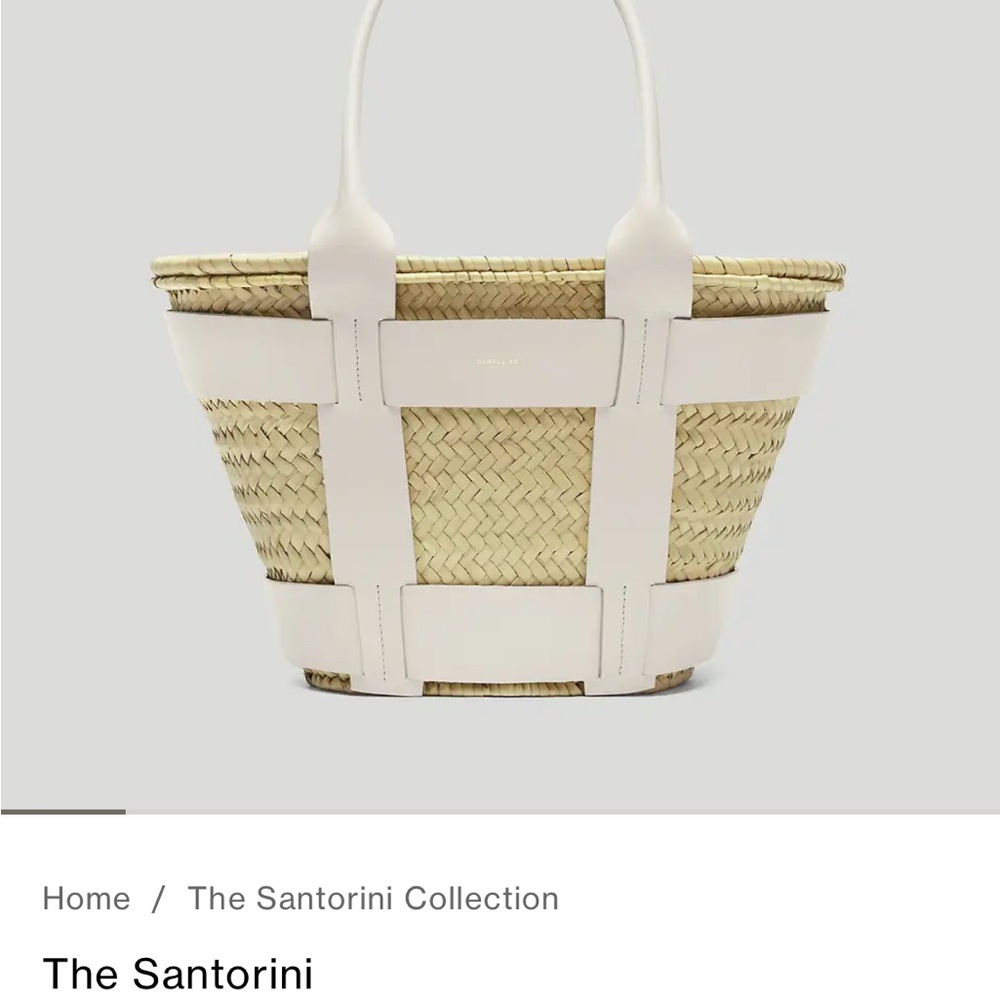 Santorini Collection Straw Tote - White and Tan from Neiman Marcus - Picture 2 of 11